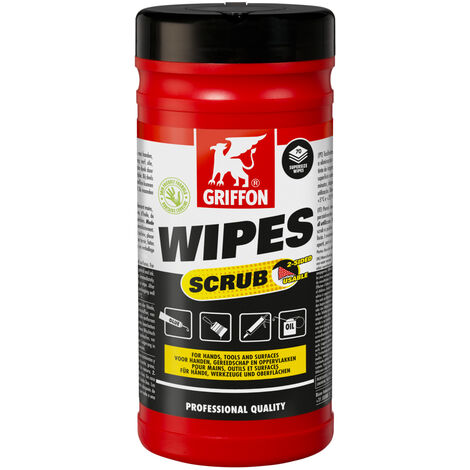 GRIFFON Lingettes de nettoyage multi-usages professionnels avec scrub (75 lingettes)