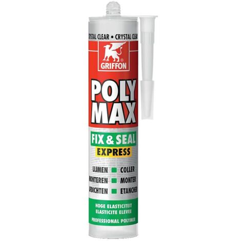 Griffon – Mastic de fixation polymère 300g – Colle transparente pour bois, béton, métal – Prise rapide, élasticité élevée – Pour joints et étanchéité
