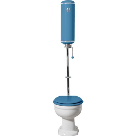 Griffon – WC à poser céramique bleu scandinave – Abattant frein de chute – Volume de chasse 1 à 5 L – Label Origine France Garantie