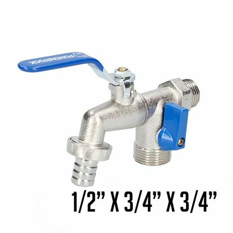 GRIFO 2 SALIDAS 1/2X3/4X3/4" ES. ZINC