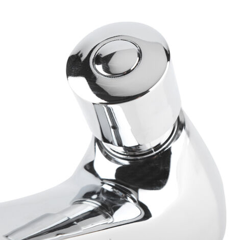 Grifo automático de lavabo con temporizador para ahorrar agua, acabado cromado y mecanismo interno de cobre incluye kit de montaje.