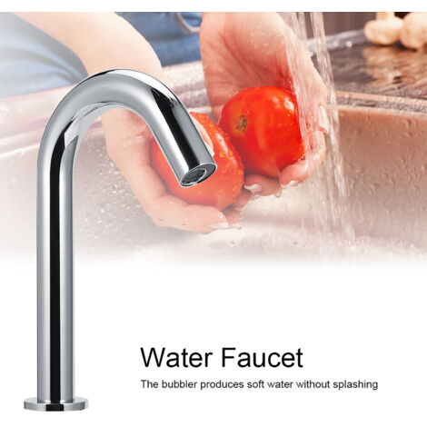 Grifo automático infrarrojo para lavabo con control de temperatura, G1/2 pulgada, 23 cm de altura, fabricado en acero inoxidable sencillo y lujoso.