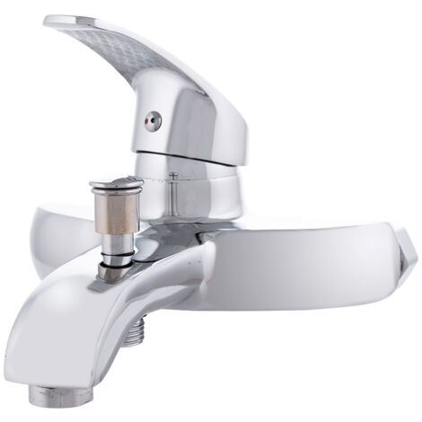Grifo Bañera Aleación Zinc, Cromado, Agua Caliente-Fría, Caño Bajo, Monomando [QLI-FA-9703