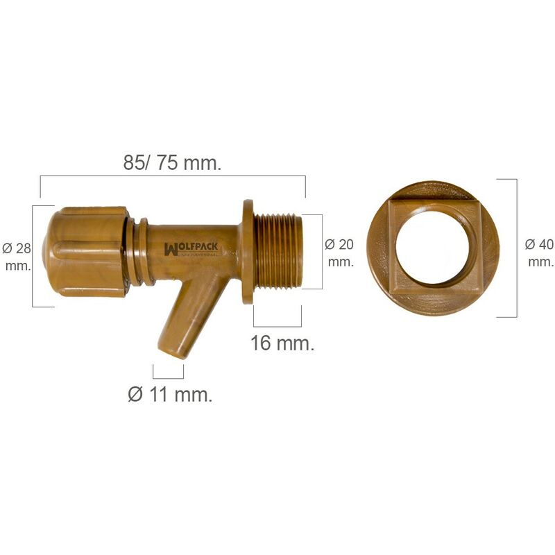 

Grifo barril plástico mini con tuerca 1/2'