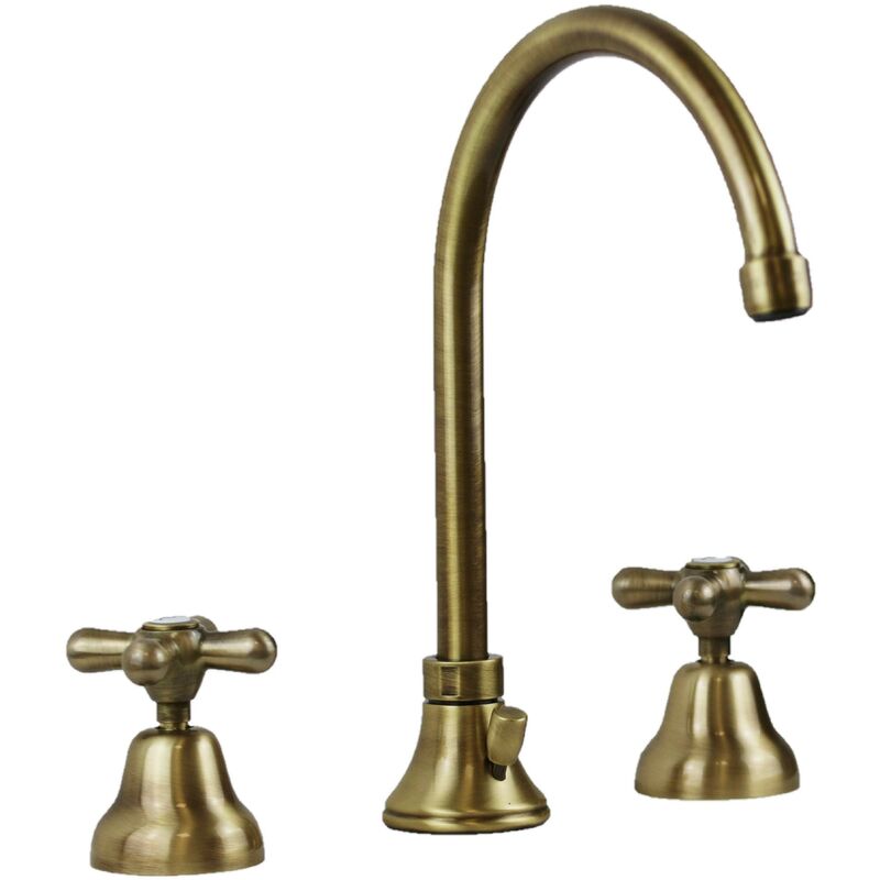 

Mezclador de lavabo de estilo vintage con 3 orificios Resp Old America 134 | Bronce