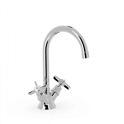 GRIFO BIMANDO PARA LAVABO CON VOLANTES. LATIGUILLOS DE