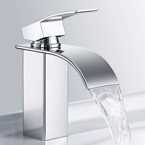 Grifo Cascada para Lavabo – Mezclador de Baño en Acero Inoxidable, Diseño Elegante Cromado