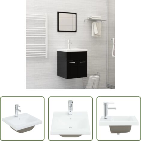 Grifo cerámico -  Lavabo empotrado con grifo cerámica blanco 42x39x18 cm
