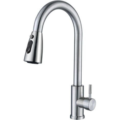 Grifo Cocina Extraible Grifo Cocina Fregadero Con 3 Modos De Agua Grifo De Cocina Giratorio A 360° Juego Completo Torneira Cozinha Fácil Instalación Acero Inoxidable