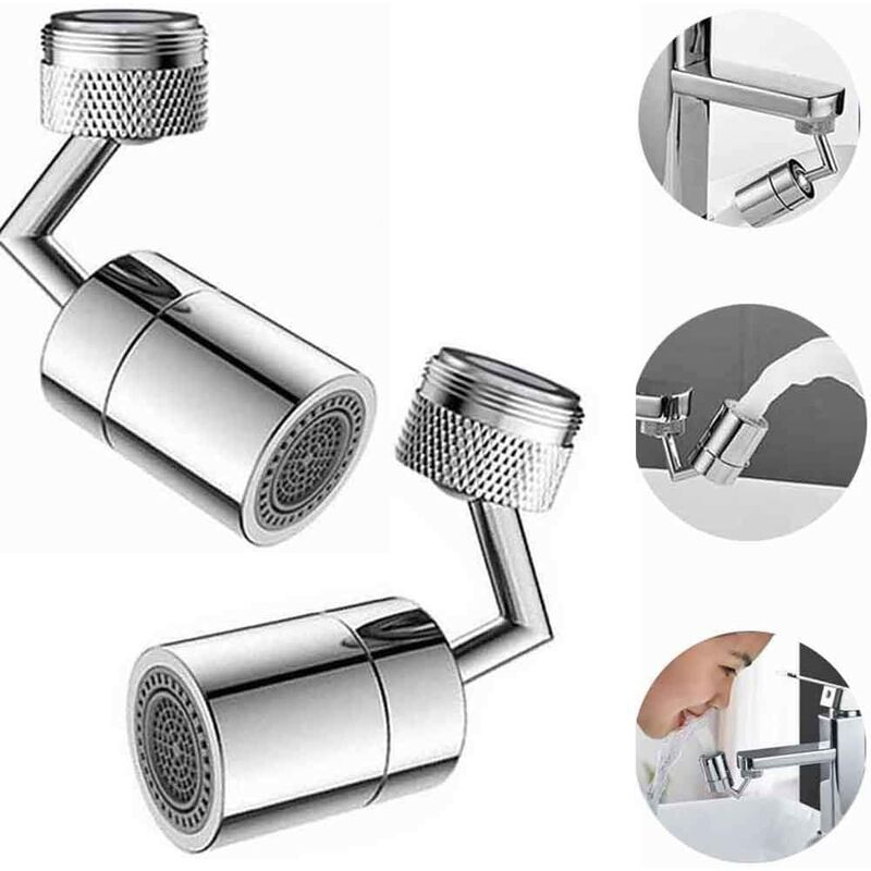

Grifo con filtro antisalpicaduras universal, para baño doméstico Aireador de grifo giratorio universal de 720 °, sello de red doble de 4 capas,