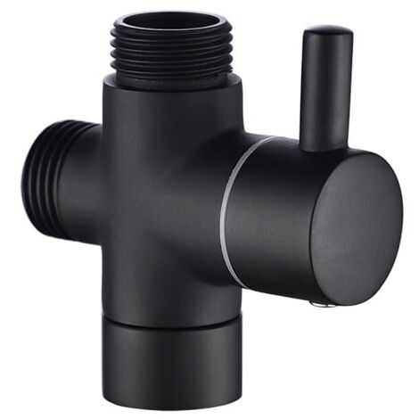 Grifo con interruptor de ducha, grifo de ducha de bañera de tres vías, válvula de conversión de grifo, color negro