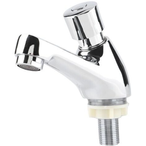Grifo cromado para lavabo de baño Eosnow, para cocina y baño público, apagado automático, ahorro de agua y retardo de tiempo.