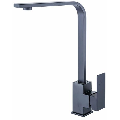 Grifo cuadrado de acero inoxidable 304, grifo de pintura negra, grifo de fregadero de cocina