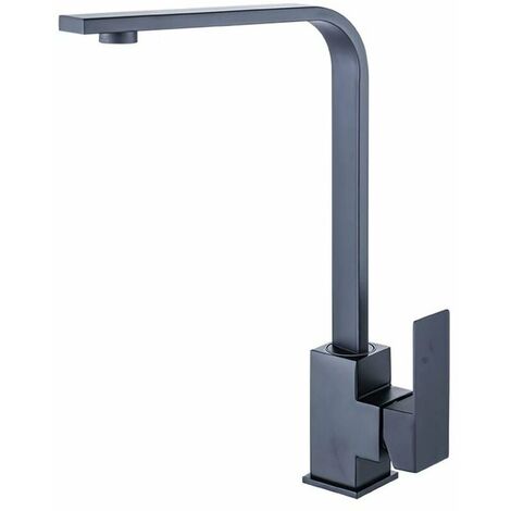 Grifo cuadrado de acero inoxidable 304, grifo de pintura negra, grifo para fregadero de cocina