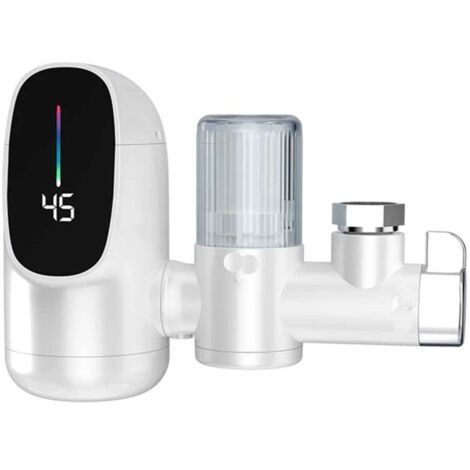 Grifo de agua caliente instantánea, calentador de agua, grifo eléctrico de cocina, grifo de calentamiento rápido, 1 calentador de agua eléctrico blanco