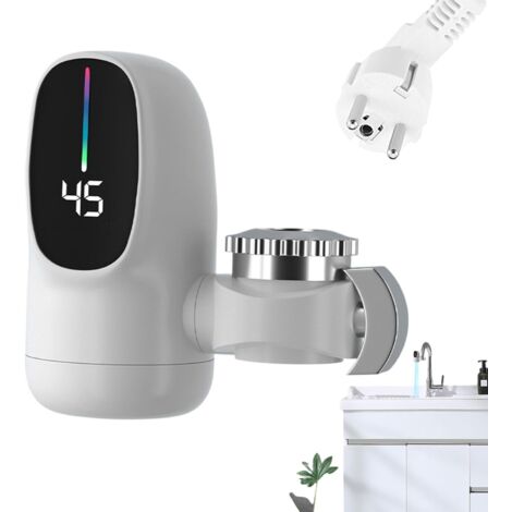 Grifo de agua caliente instantánea  Grifo de agua caliente instantánea con pantalla LED de temperatura  Accesorio eléctrico de 3000 W para hoteles, hogares, autocaravanas y baños.