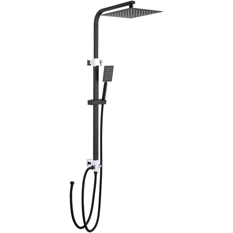 

Grifo de bañera Cascada Negro, Juego de 5 agujeros Grifería Mezclador de Baño con Ducha de mano