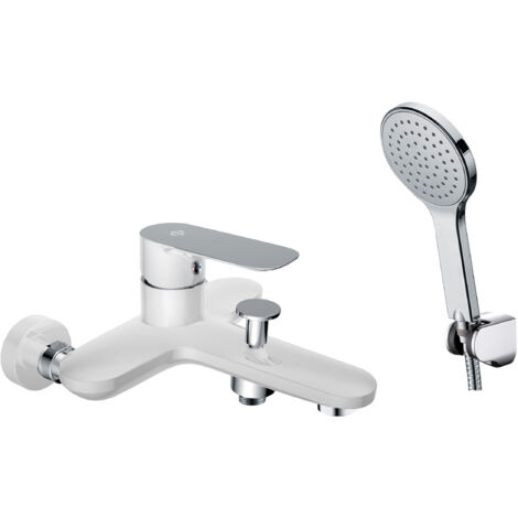 Grifo de bañera con mezclador monomando Cassio Blanco/Cromo GME