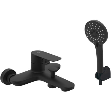 Grifo de bañera con mezclador monomando Cassio negro GME