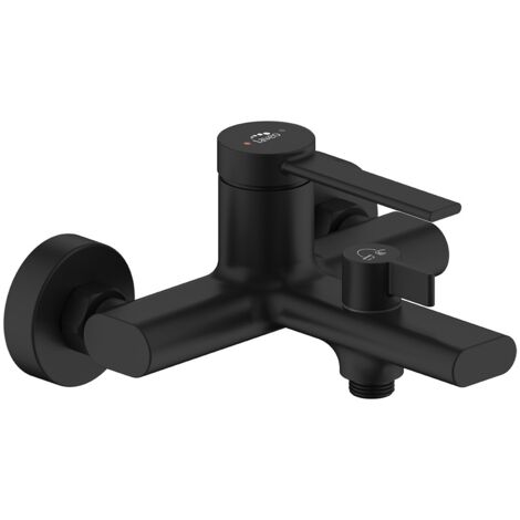 Grifo de bañera de pared negro PINAR
