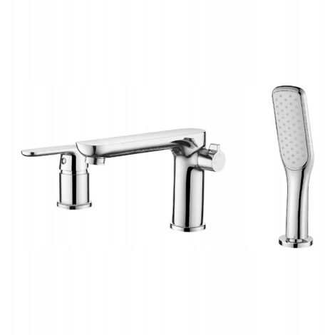 Grifo de bañera de pie cromado de 3 orificios Dima