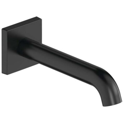Grifo de bañera DU C.1 con extensión de roseta cuadrada 205, ancho 75 mm. Negro mate