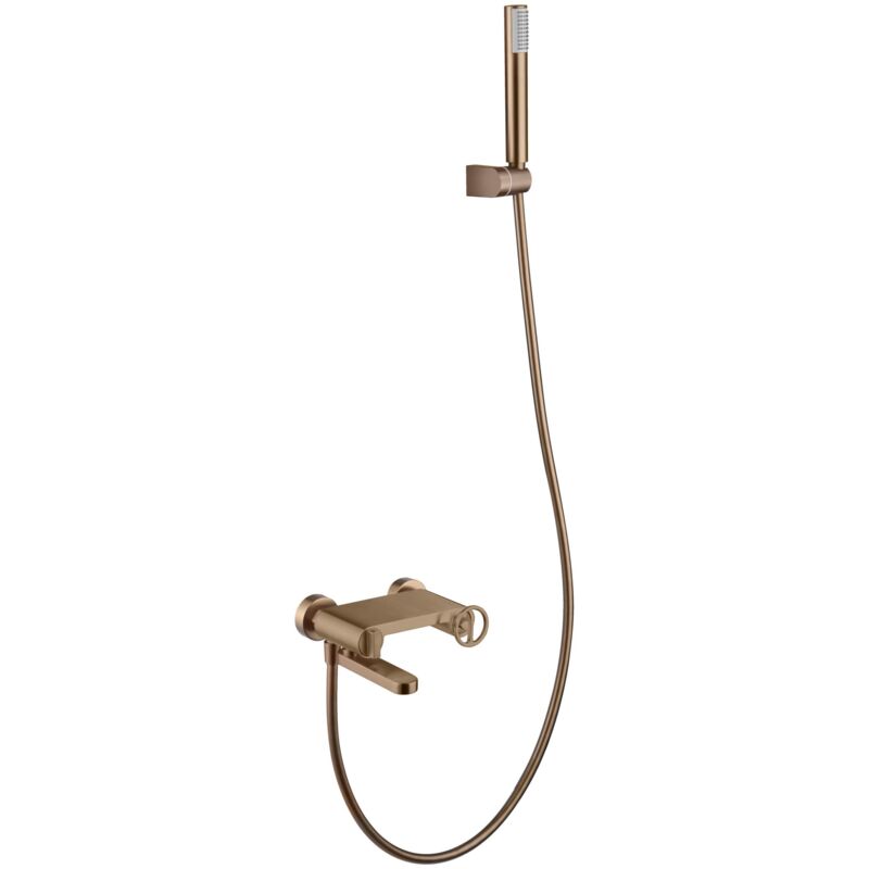 Ensemble de salle de bain avec Mitigeur Modèle OLIMPO Couleur Or rose Finition en Or rose brossé [ IMEX® ]