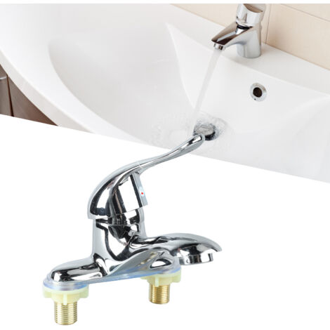 Grifo de baño de zinc con dos manijas, mezclador monomando para agua caliente y fría, para hogar/hotel.