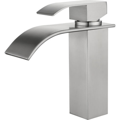 Grifo de baño en cascada de latón cromado - Diseño moderno de dos vías