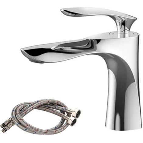 Grifo de baño, grifo de baño, mezclador de lavabo de una sola varilla, agua caliente y fría, grifo de leche de 1 orificio, instalación