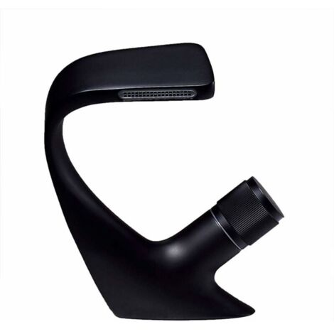 Grifo De Baño, Grifo De Lavabo En Cascada Moderno Negro, Mezclador De Fregadero De Latón, Válvula De Cerámica, Disponible En Frío Y Caliente, Aireador Extraíble - Para Baño E Inodoro