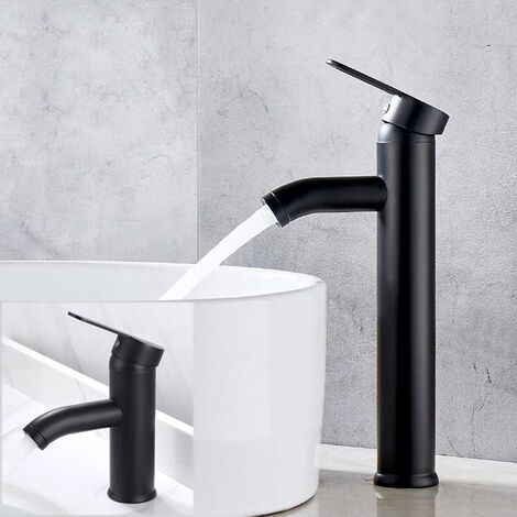Grifo de baño, grifo retro alto negro, lavabo de baño antioxidante, antidesgaste, apto para grifo - modelo alto negro (tamaño detallado ver imagen)