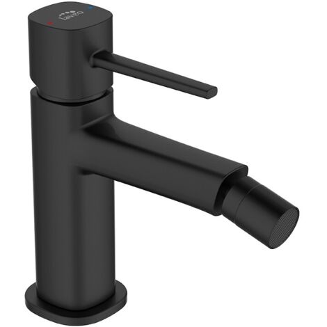 Grifo de bidé de pie negro POLA con tapón