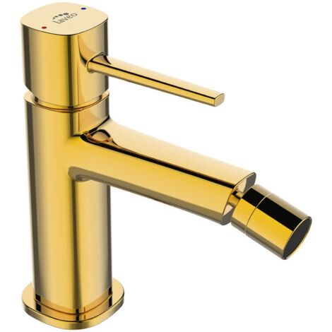 Grifo de bidé de pie POLA Gold con tapón