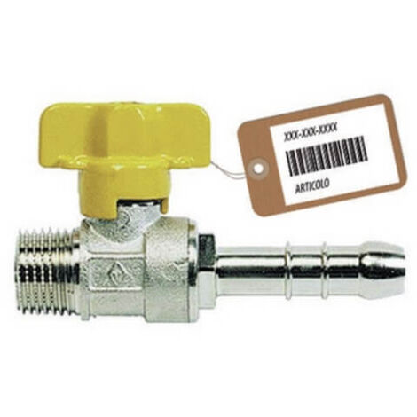 Grifo De Bola Gas Con Portamanguera M F-Brico 1/2 X 14 Metano Faidf