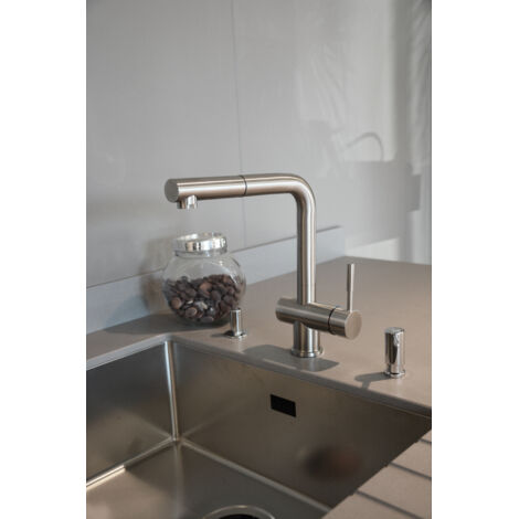 Grifo de cocina con ducha de acero inoxidable - Ducha de un solo chorro de ABS