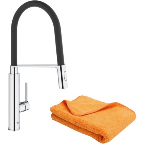 Grifo de cocina con GROHE Feel Quickfix cromado + spray microfibra