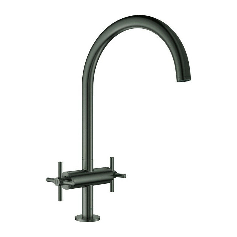 

Grifo de cocina de 2 palancas de cromo grafito duro cepillado