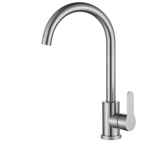 Grifo de cocina de acero inoxidable 304, monomando, mezclador de agua fría y caliente, giratorio, sin plomo.