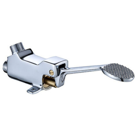 Grifo de cocina de latón accionado con el pie y con un solo grifo de agua fría.