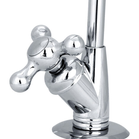 Grifo de cocina de zinc cromado para sistemas de ósmosis inversa, 1/4", con función giratoria de 360°, incluye accesorios, 28 cm de altura.
