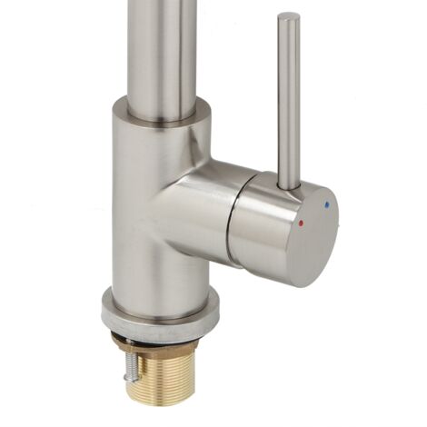 Grifo de cocina extensible con núcleo cerámico 8315 - Metal cepillado para lavabos