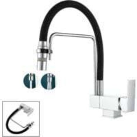 Grifo de cocina extraíble SJQKA - Grifo de cocina bajo ventana con 2 modos de rociado, latón - Grifo de cocina extraíble