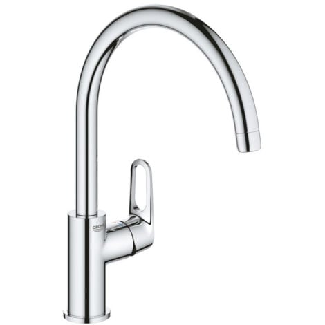 Grohe Get Grifo de cocina semi-pro con muelle y ducha de 2 chorros, Cromo  (30361000)