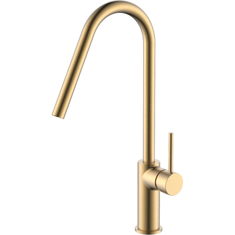 Robinet de cuisine monotrou Modèle kenia Couleur Or Finition Brossée [ Imex