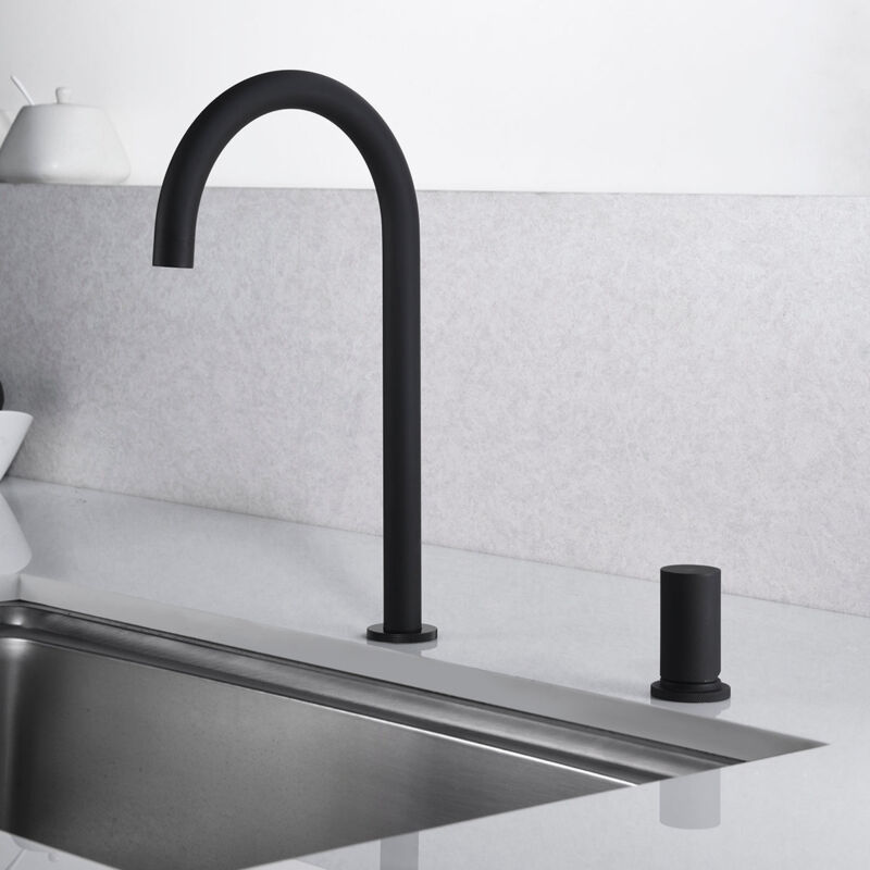 Greenice - imex GCM001/NG manacor Grifo de Cocina Negro Mate - ref: GCM001/NG