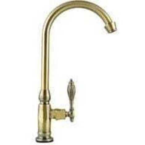 Grifo de cocina mezclador de latón cepillado, grifo giratorio para fregadero de agua fría, grifo mezclador para lavabo con tirador extraíble, bronce antiguo