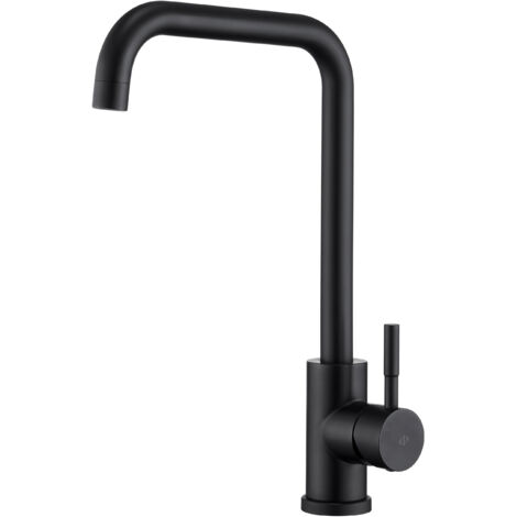 Grifo de Cocina  Modelo NOAH-C  Fabricado en Acero  Monomando  Acabado en Negro