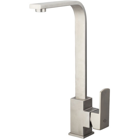 Grifo de Cocina Modelo QUADRA-C Fabricado en Acero Monomando Acabado en Acero