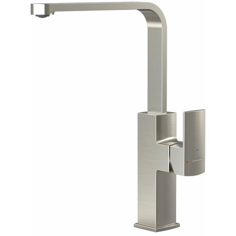 Grifo de cocina monomando Alpina Brushed Nickel Square